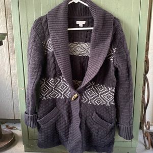 L.L. Bean Signature Chunky Fair Isle Cardigan Women's Regular S